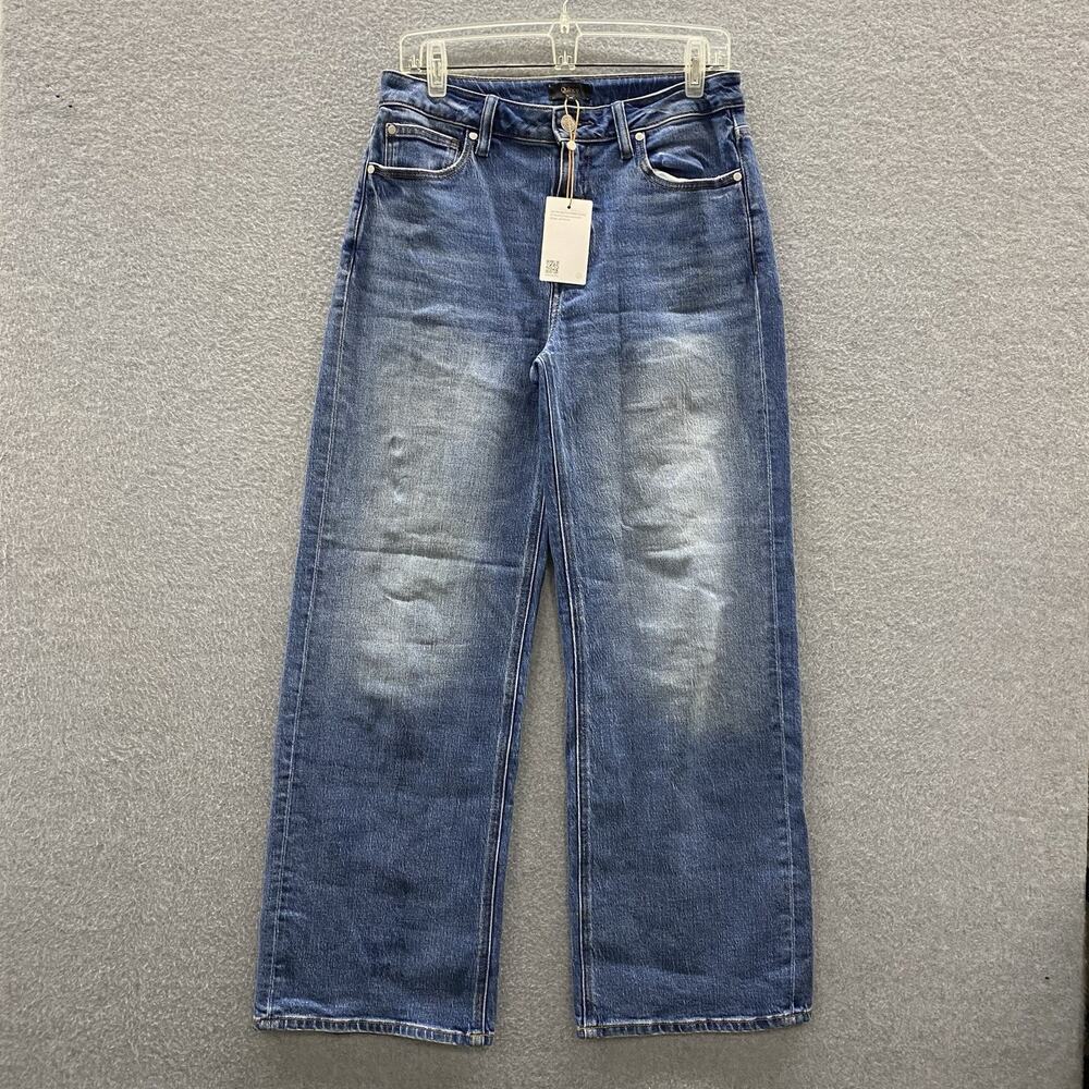 NWT Quince Bella Stretch Relaxed Straight Jeans Womens 30x30 Atlantic Blue Denim